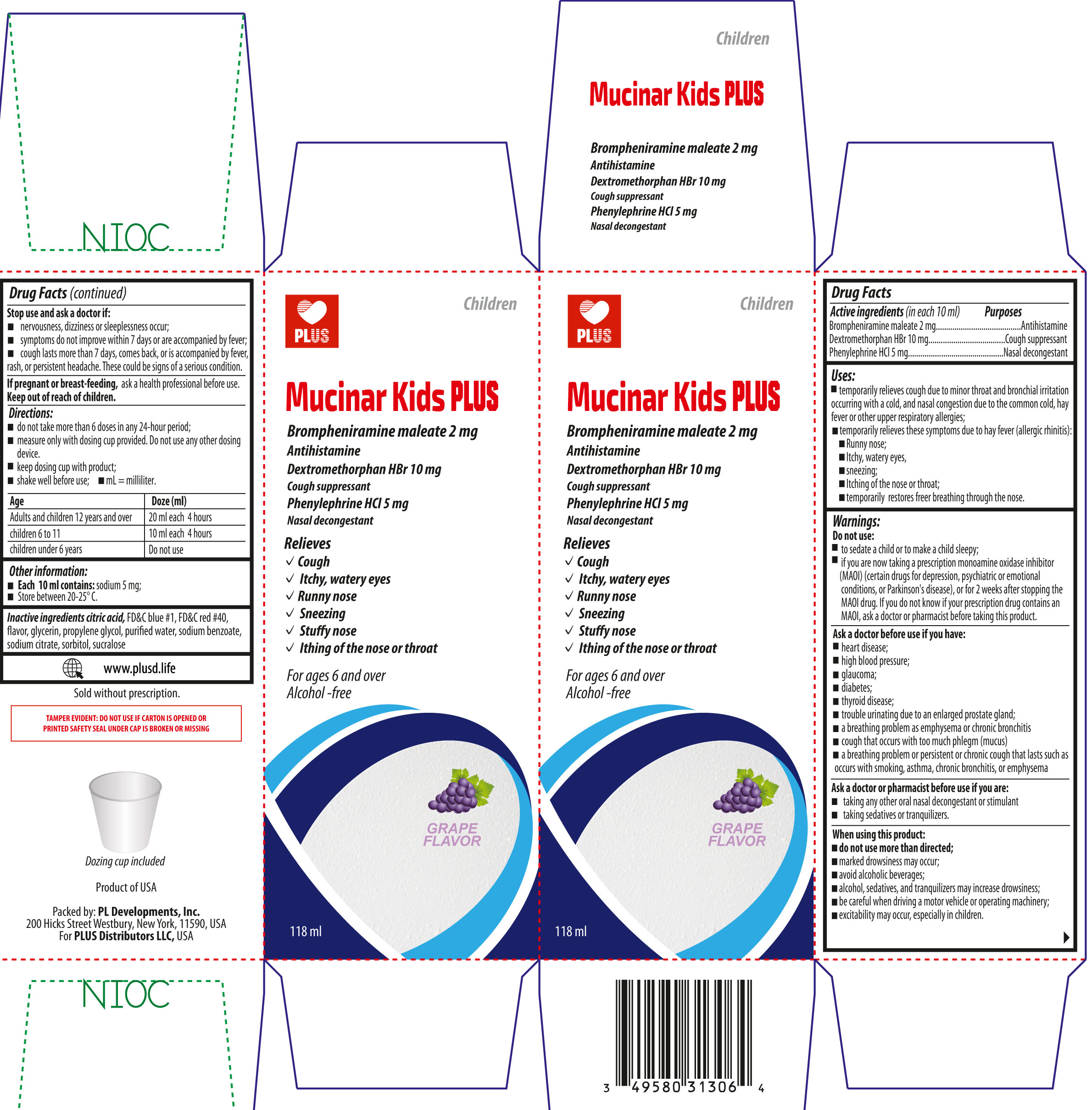 Brompheniramine maleate 2 mg, Dextromethorphan 10 mg, Phenylephrine HCl 5 mg