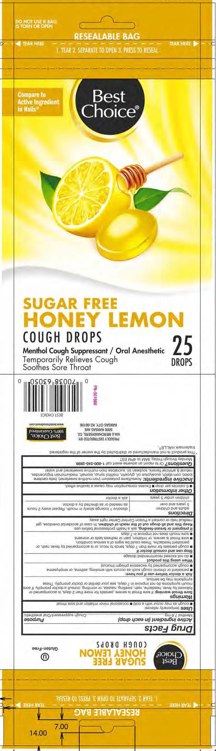 Best Choice SF Honey Lemon 25ct cough drops