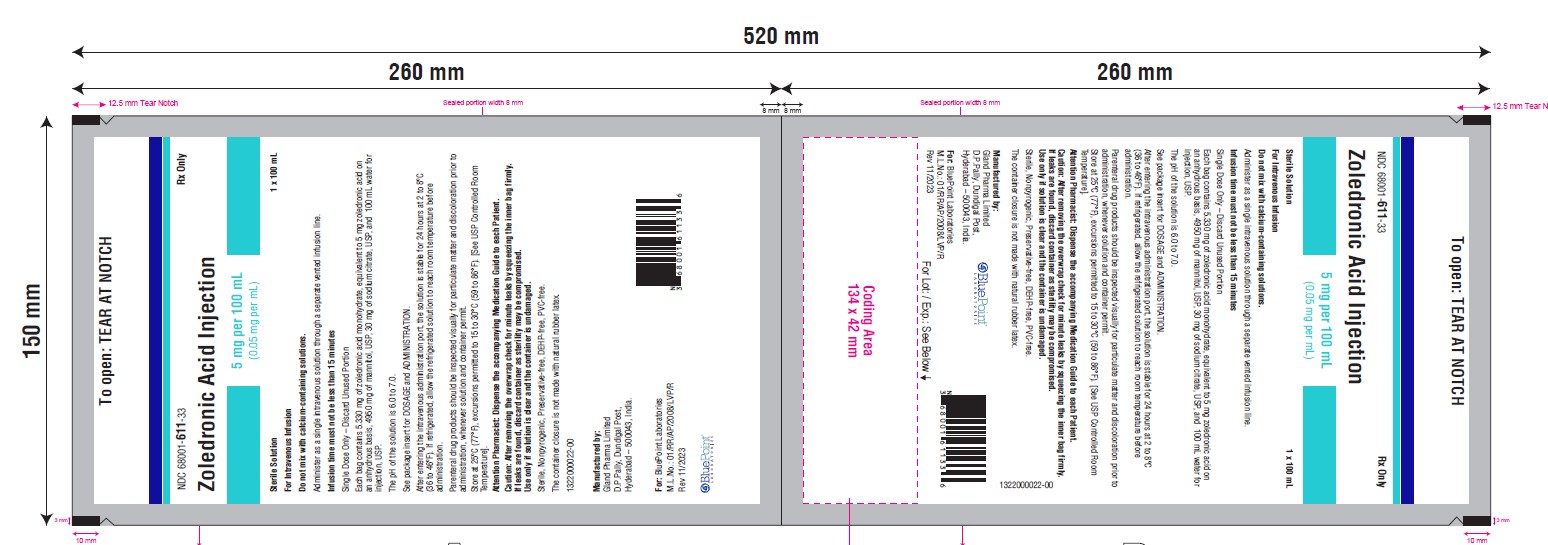 Pouch Label Zoledronic Acid Injection 5 mg per 100 mL