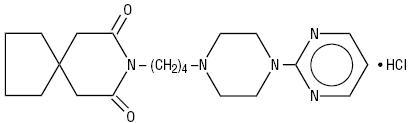 Buspirone hydrochloride structural formula