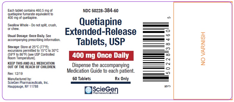 Quetiapine Fumarate 400 mg 60 Count Label