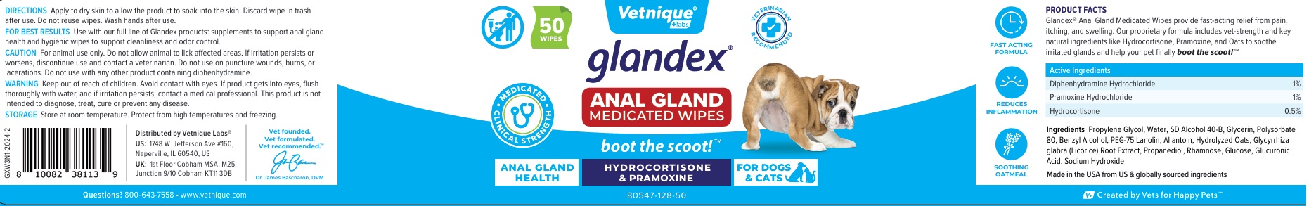 Glandex Anal Gland Medicated Wipes