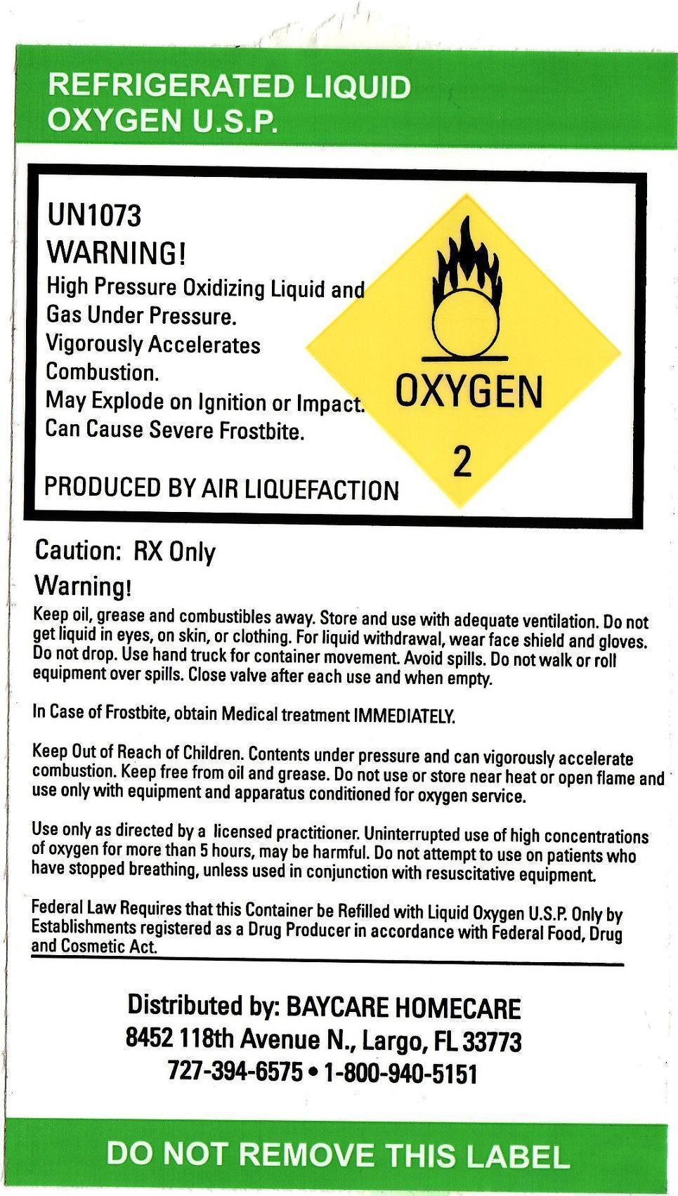 Oxygen Liquid Label