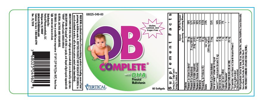 OB Complete with DHA Bottle Label Rev. 012020