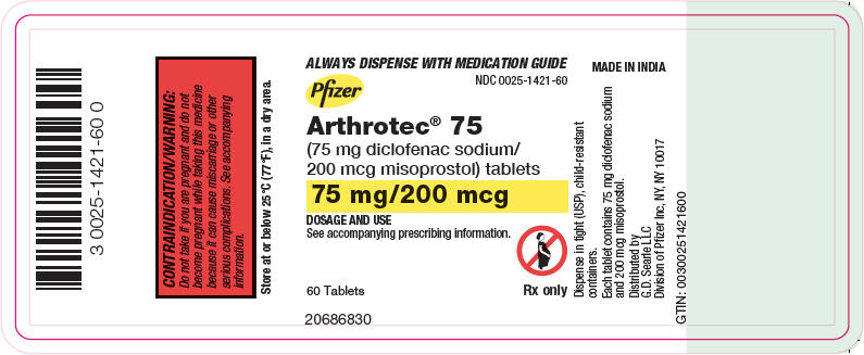 PRINCIPAL DISPLAY PANEL - 75 mg/200 mcg Tablet Bottle Label