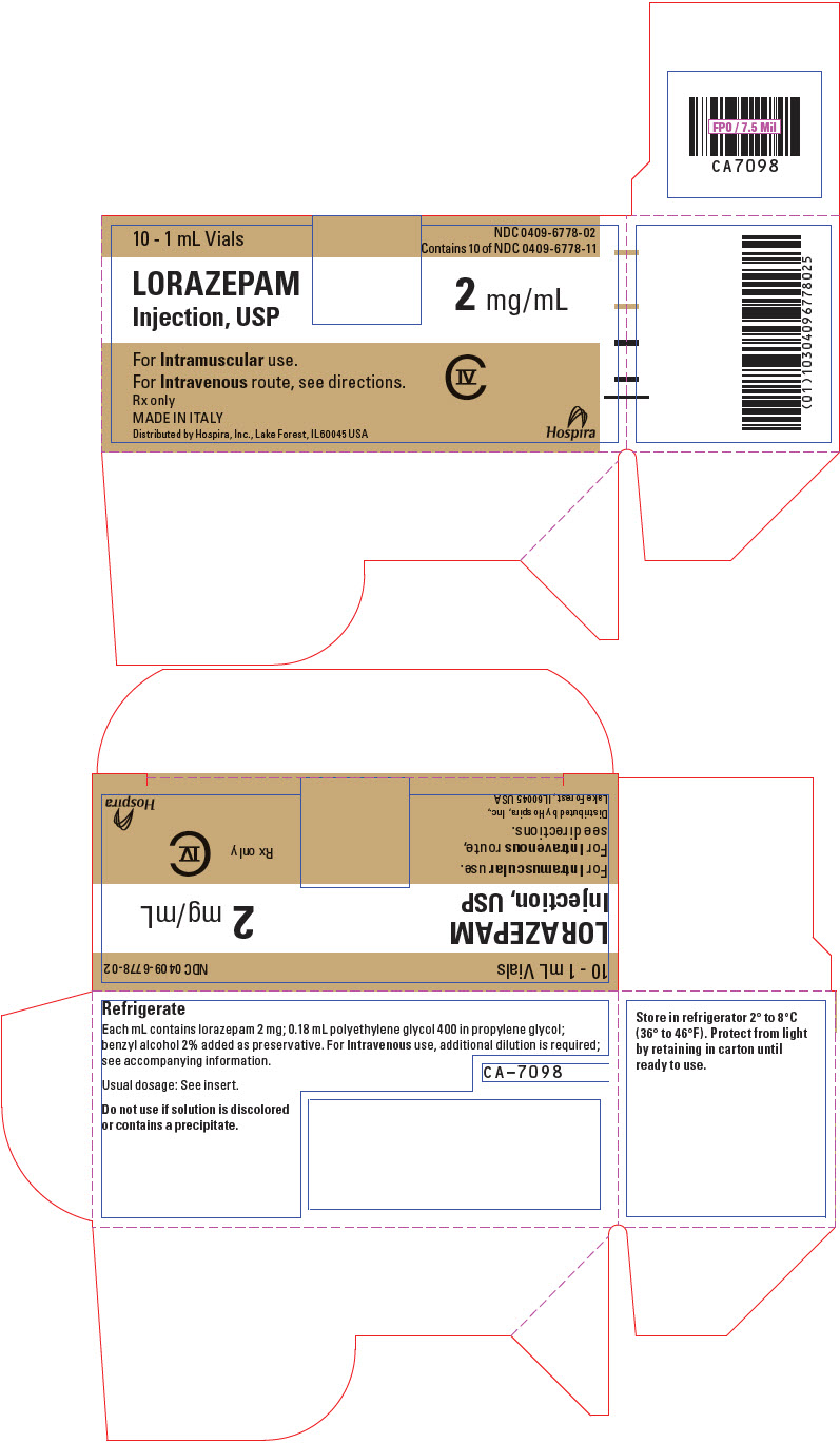 PRINCIPAL DISPLAY PANEL - 2 mg/mL Vial Carton - 6778