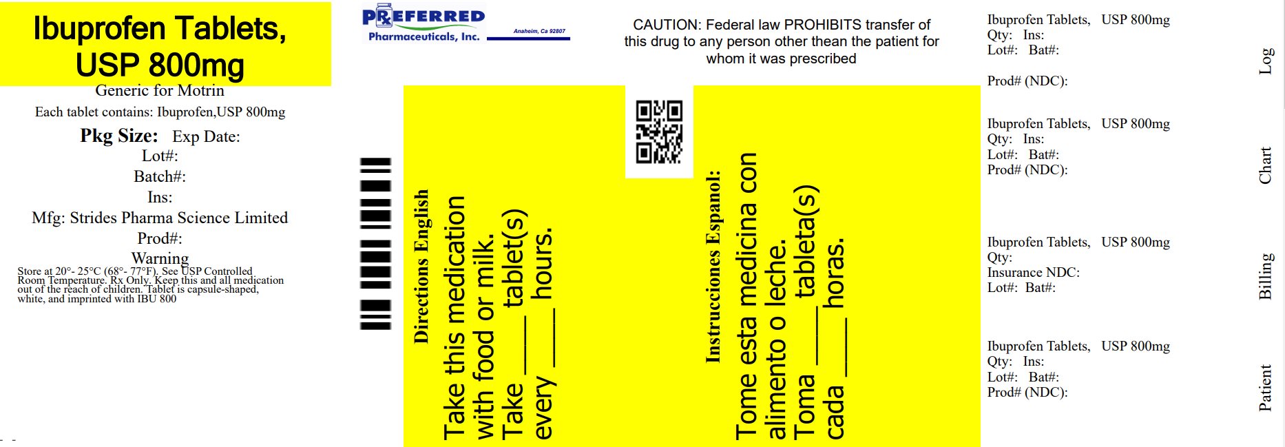 Ibuprofen Tablets   USP 800mg 