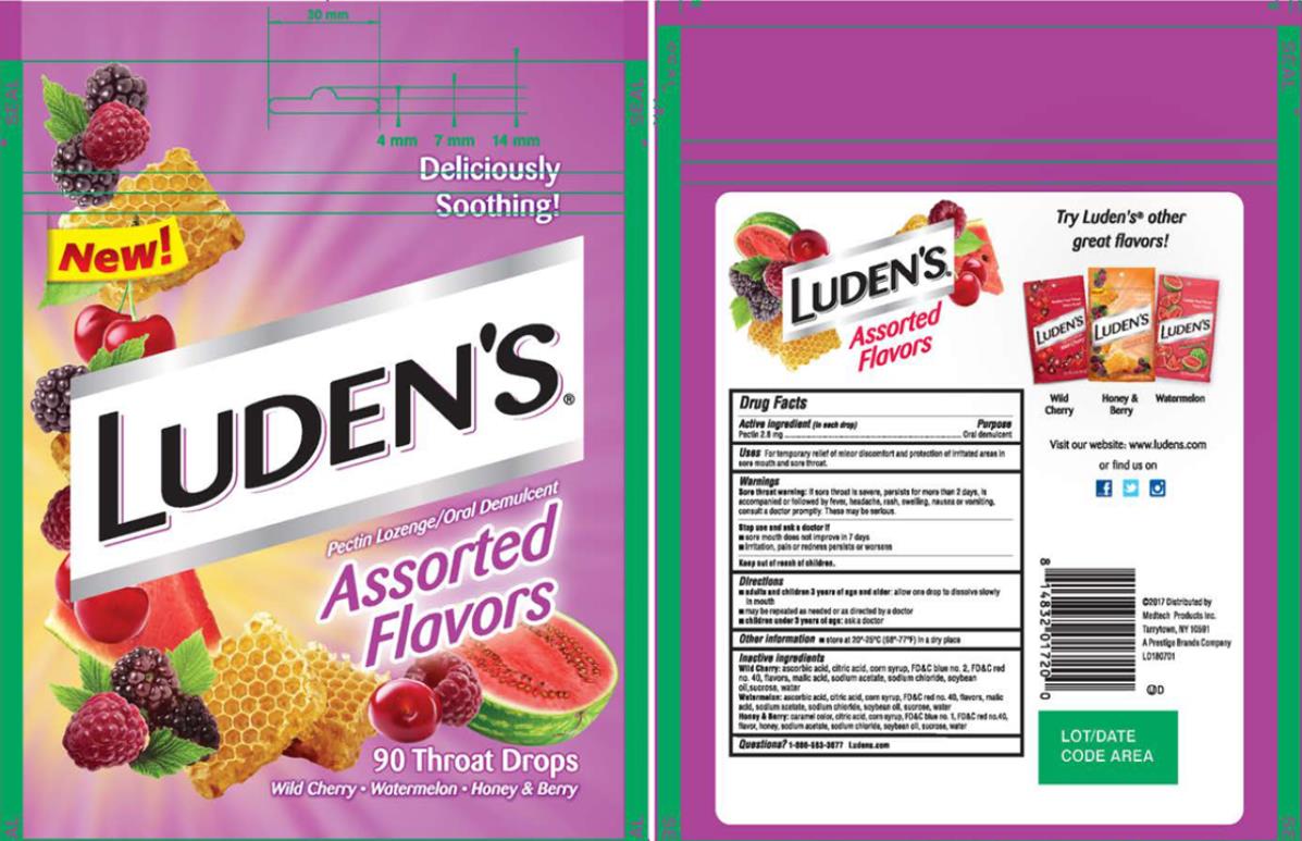 PRINCIPAL DISPLAY PANEL
Luden’s
Pectin Lozenge/ Oral Demulcent
Assorted flavors 
Wild Cherry  Watermelon  Honey & Berry 
90 Throat Drops

