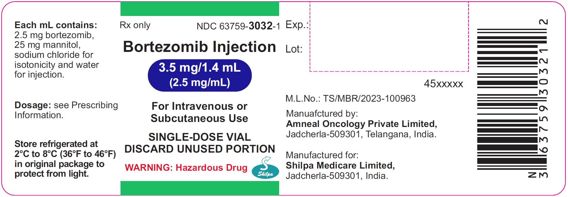 Bortezomib Injection 3.5 mg/1.4 mL