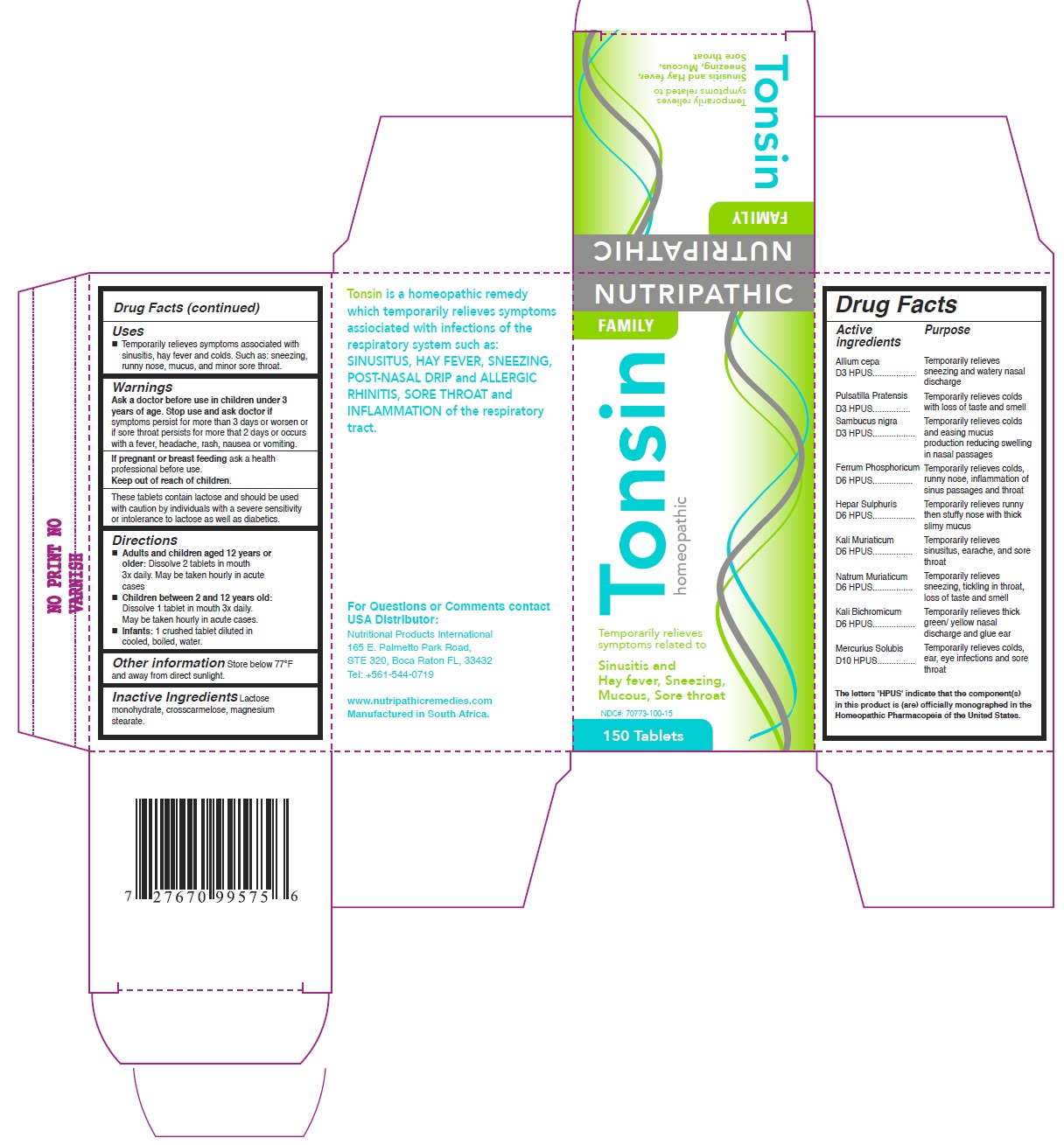 Tonsin Tablets Carton