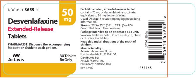 Principal Display Panel NDC: <a href=/NDC/0591-3959-30>0591-3959-30</a> Desvenlafaxine Extended-Release Tablets 50 mg 30 Tablets Rx Only