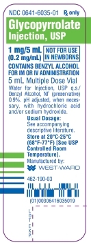 Glycopyrrolate Injection, USP 1 mg/5 mL (0.2 mg/mL) 5 mL Multiple Dose Vial