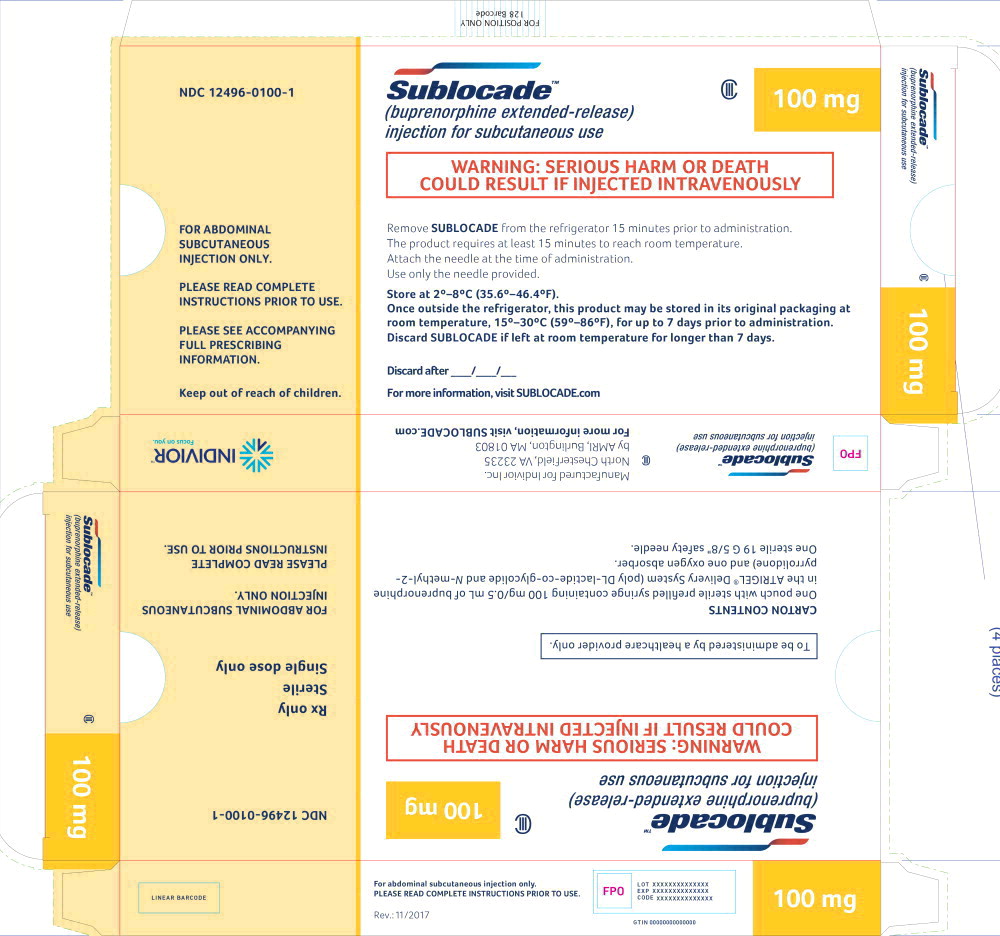Principal Display Panel - Sublocade 100 mg Carton Label
