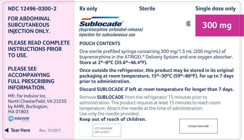 Principal Display Panel - Sublocade 300 mg Pouch Label
