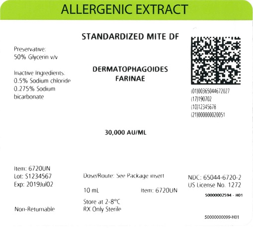 Standardized Mite, D. farinae 10 mL, 30,000 AU/mL Carton Label
