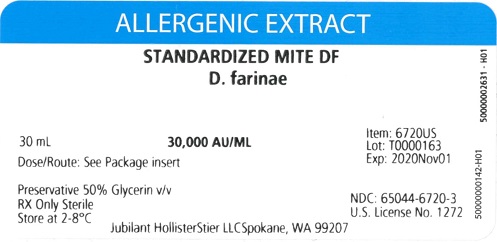 Standardized Mite, D. farinae 30 mL, 30,000 AU/mL Vial Label