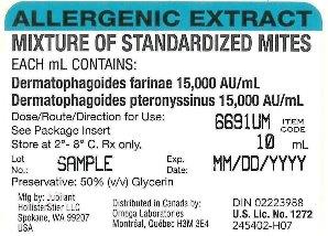 Mix of Standardized Mite 10 mL, 10,000 AU/mL Vial Label