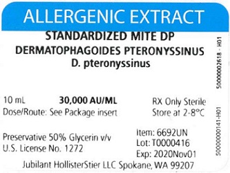 Standardized Mite, D. pter 10 mL, 30,000 AU/mL Vial Label