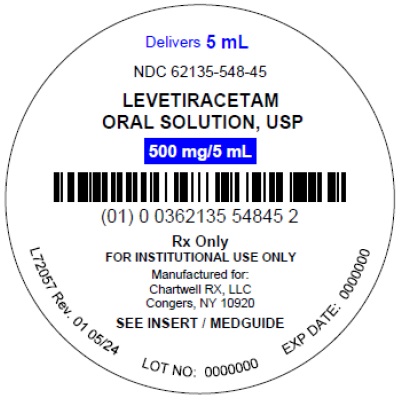 "Levetiracetam Solution - 100mg/mL - NDC: <a href=/NDC/62135-548-47>62135-548-47</a> - 473mL - Label"