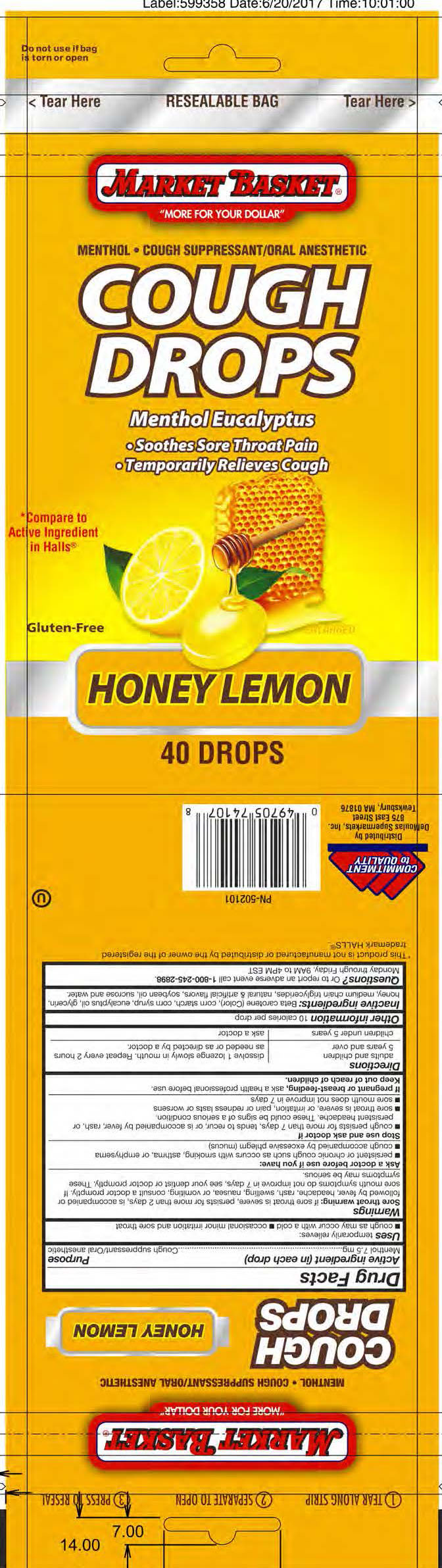 Market Basket Honey Lemon 40ct Cough Drop
