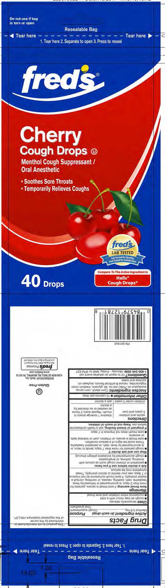 Freds Cherry 40ct cough drops