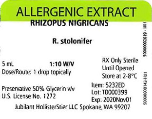 Rhizopus nigricans, 5 mL 1:10 w/v Vial Label