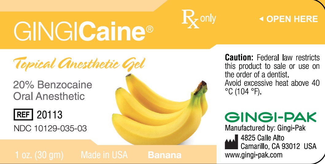 GingiCaine Gel Banana label