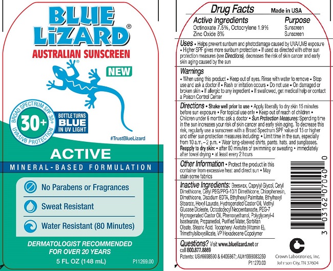 Blue Lizard Active 5oz Label