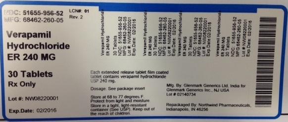 Verapamil HCL 51655-956