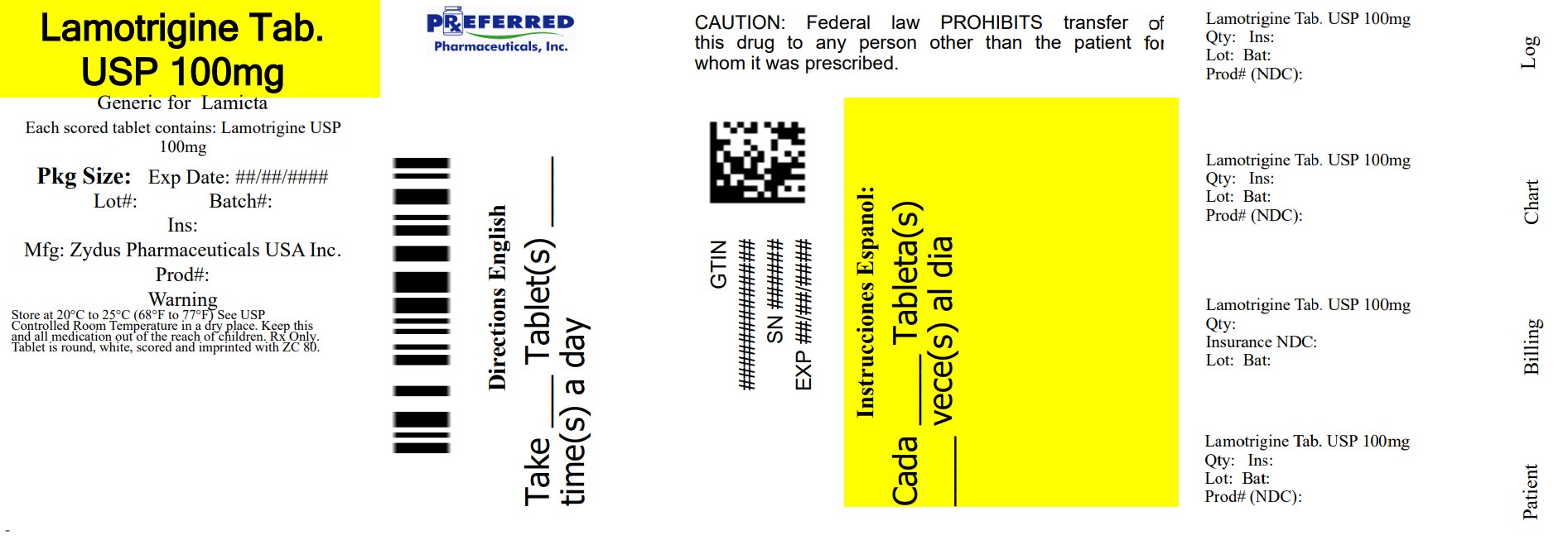Lamotrigine Tab USP 100mg 