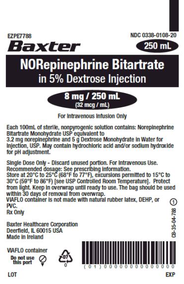 Representative Norepinephrene Container Label  0338-0108-20 DRAFT