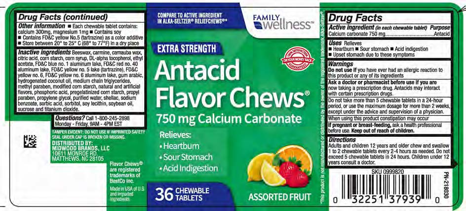 Family Wellness Antacid Flavor Chew 36ct