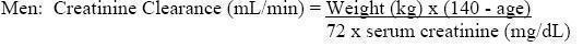 Creatinine Clearance Formula