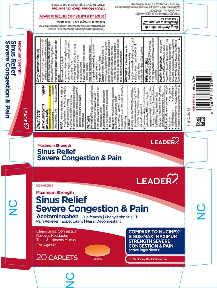 SINUS RELIEF SEVERE CONGESTION AND PAIN- Acetaminophen, Guaifenesin ...