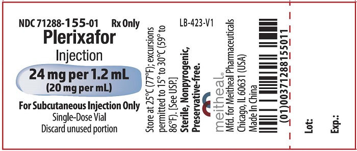 PRINCIPAL DISPLAY PANEL – Plerixafor Injection 24 mg per 1.2 mL Vial Label