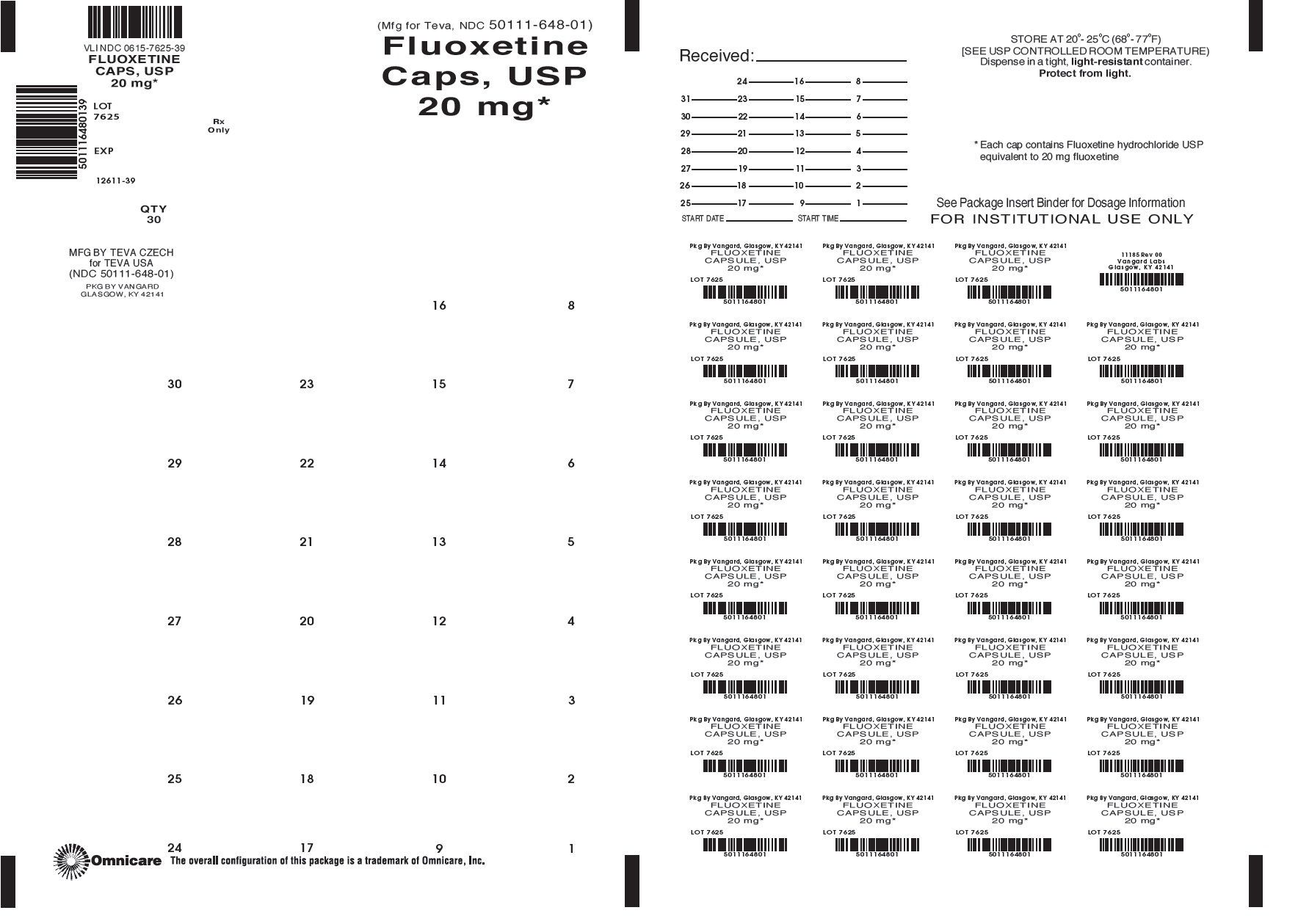 Fluoxetine Capsules 20mg Bingo label