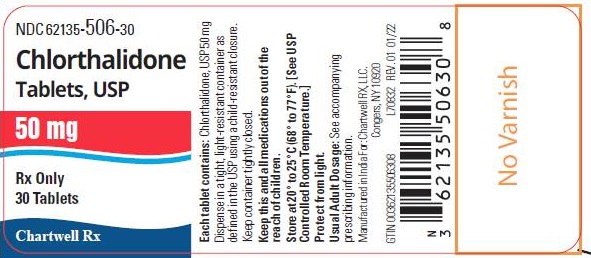 Chlorthalidone Tablets, USP-NDC: <a href=/NDC/62135-506-30>62135-506-30</a>-50mg-30 Tablets Bottle-Label.