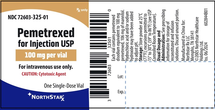 PRINCIPAL DISPLAY PANEL – Pemetrexed for Injection, USP 100 mg Northstar Vial Label