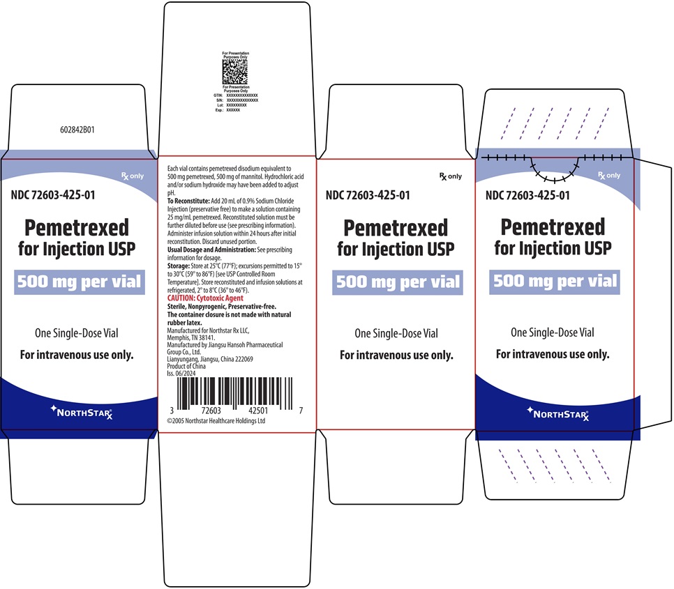 PRINCIPAL DISPLAY PANEL – Pemetrexed for Injection, USP Northstar 500 mg Carton