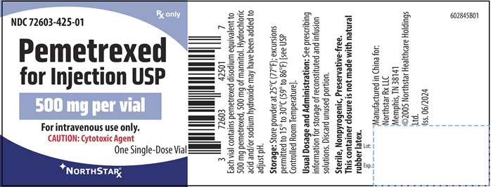 PRINCIPAL DISPLAY PANEL – Pemetrexed for Injection, USP Northstar 500 mg Vial Label