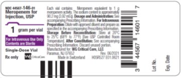 1 gram meropenem vial label