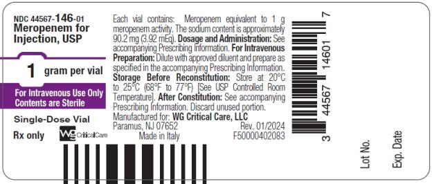 Meropenem 1 gram vial label