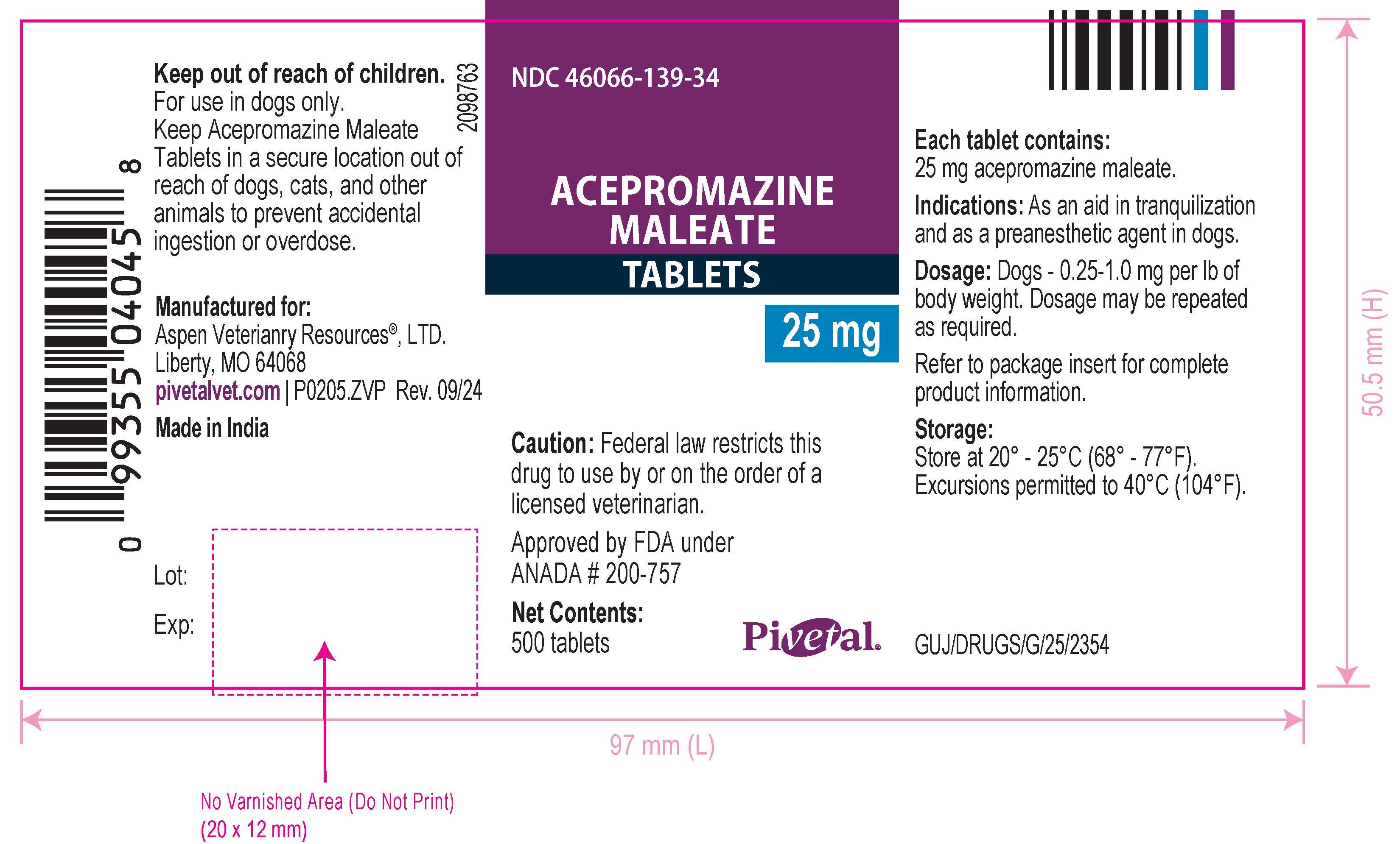 25 mg 500 tab