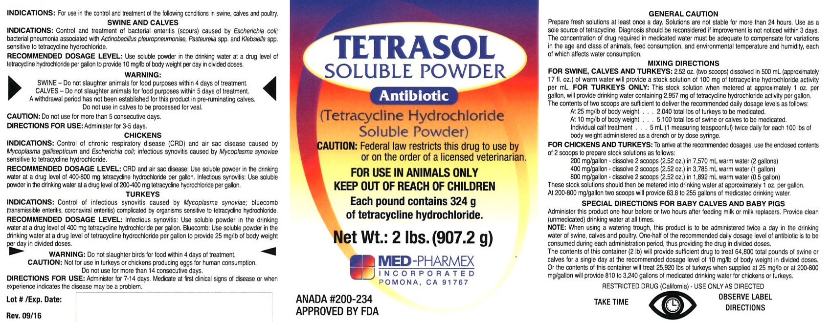 Tetrasol Soluble Powder 2lbs. label