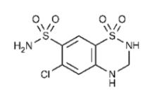 The structural formula for hydrochlorothiazide is: