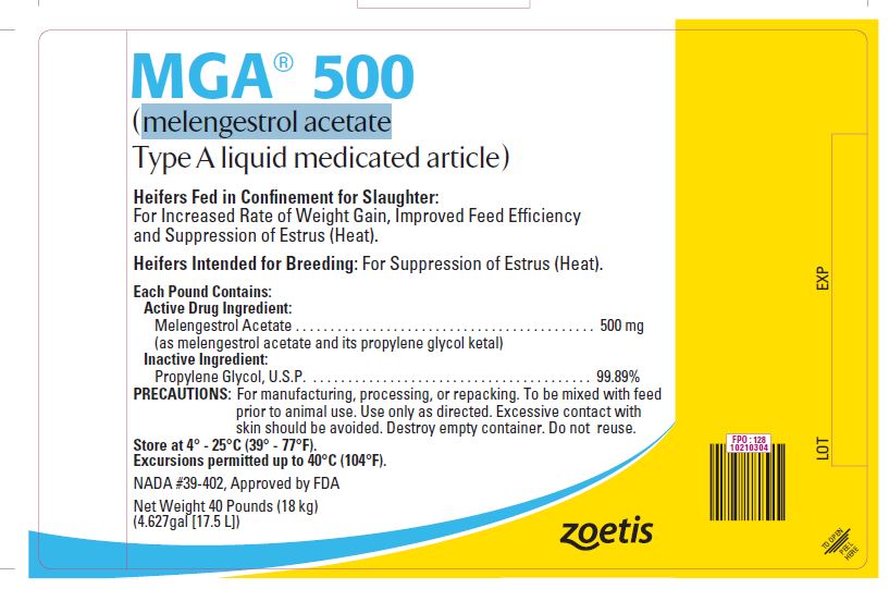MGA 500 bag label