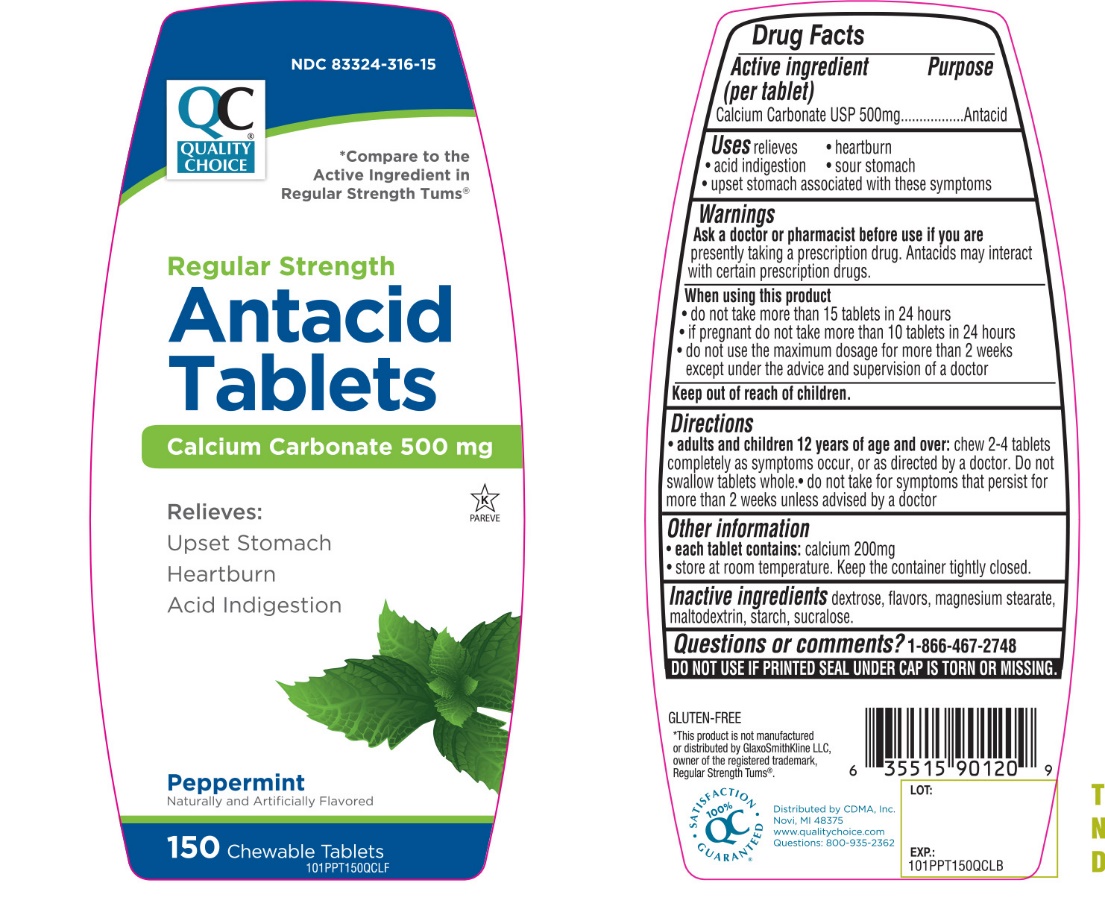 Quality Choice Regular Strength Peppermint Flavor Antacid Tablets