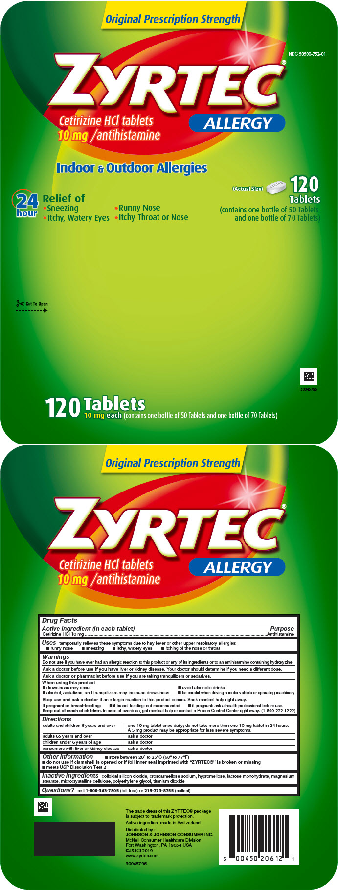 ZYRTEC ALLERGY- hydrochloride kit