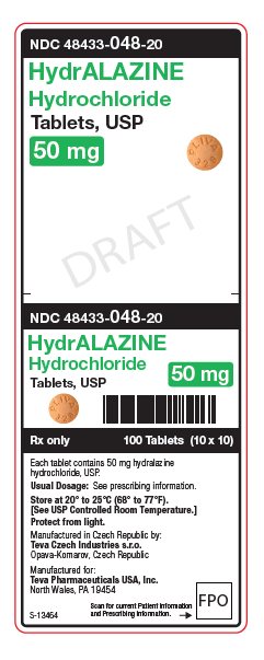 Hydralazine Hydrochloride Tablets, USP 25 mg Unit Carton Label