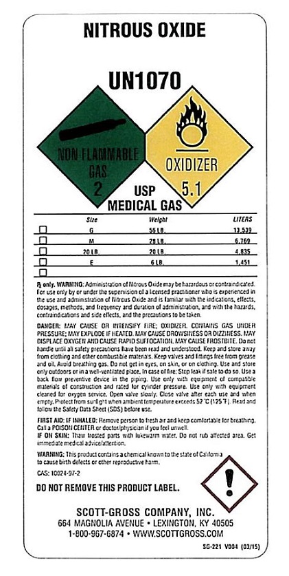 Nitrous Oxide by AMERICAN WELDING GAS INC NITROUS OXIDE gas